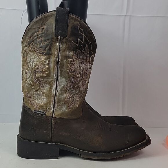 Double H Leather Square Ice Roper Cowboy Men's Boots - Picture 2 of 16